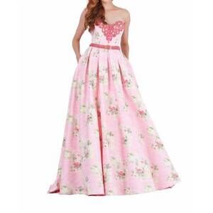 NEW ANGELA & ALISON floral printed ballgown in pink